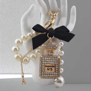 Pearl Bow Perfume Bottle Keychain KC12