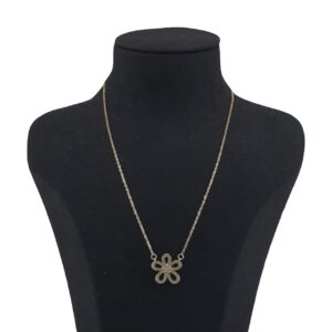 Zircon Flower Pendant Necklace